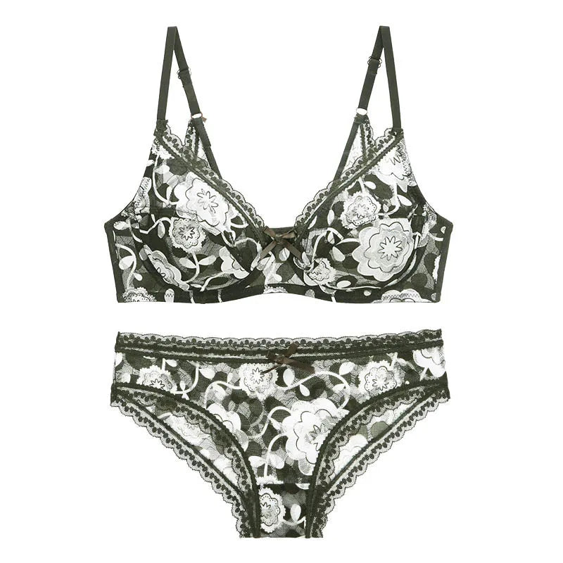 Ensembles soutien-gorge en dentelle Push Up et culotte pour femmes