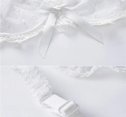 Ensemble Lingerie Femme – Dentelle Brodée Transparente