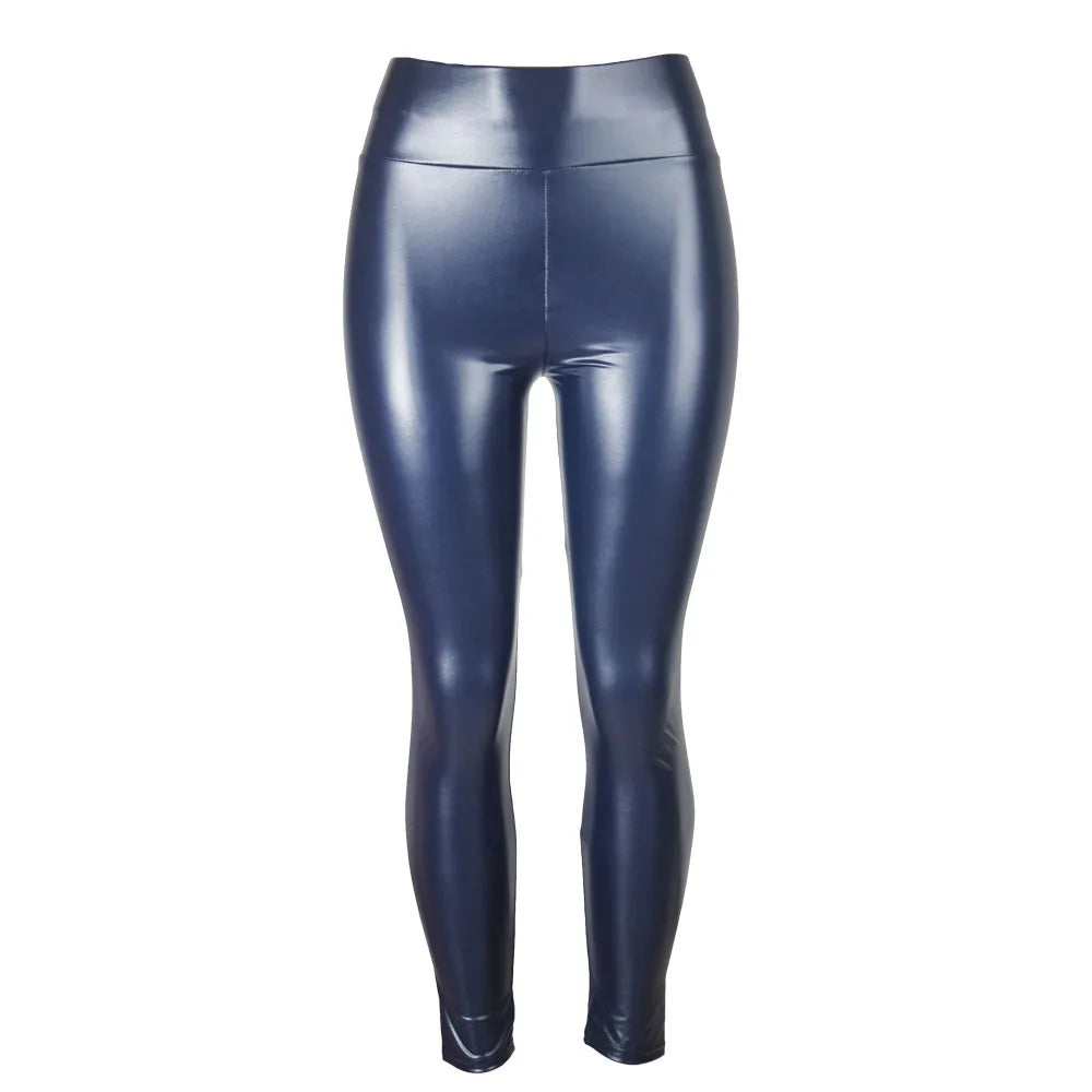 Leggings en cuir PU Push-Up  slim, taille haute pour femmes
