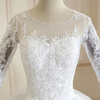 Robe de mariée à manches longues avec traine princesse pour femmes