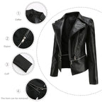 Veste en similicuir PU pour femmes