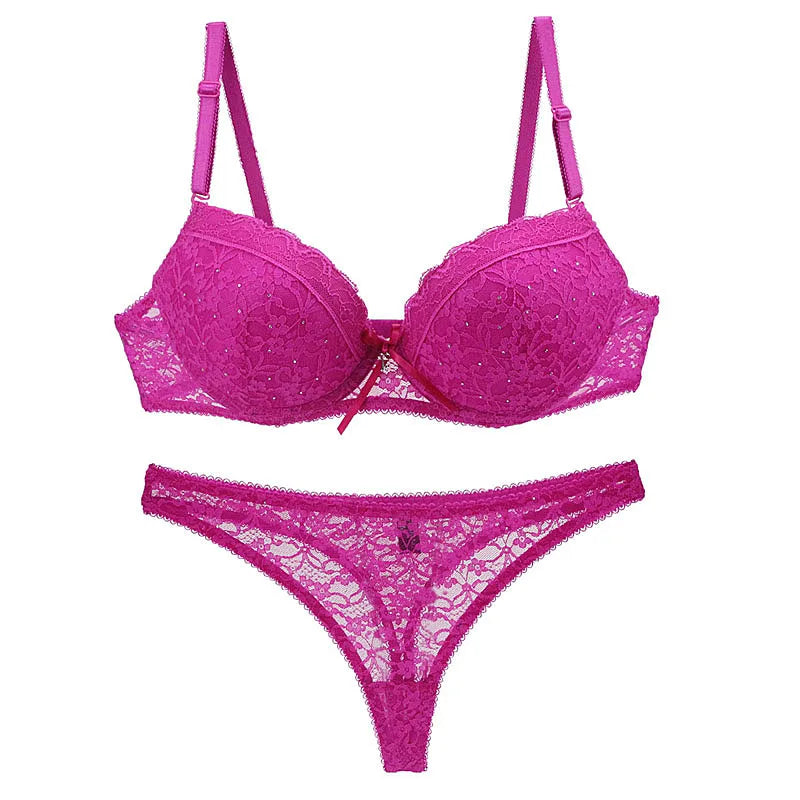 Ensemble de soutien-gorge Push Up en dentelle pour femmes