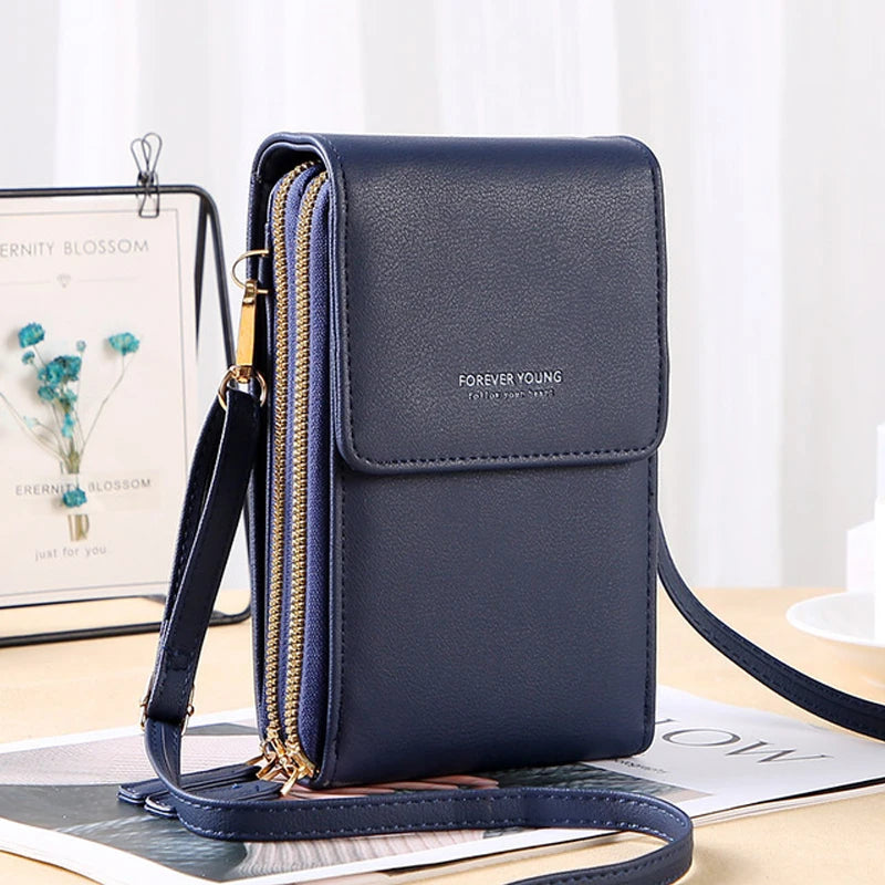 Sac à main pour téléphone portable à écran tactile en cuir souple pour femmes