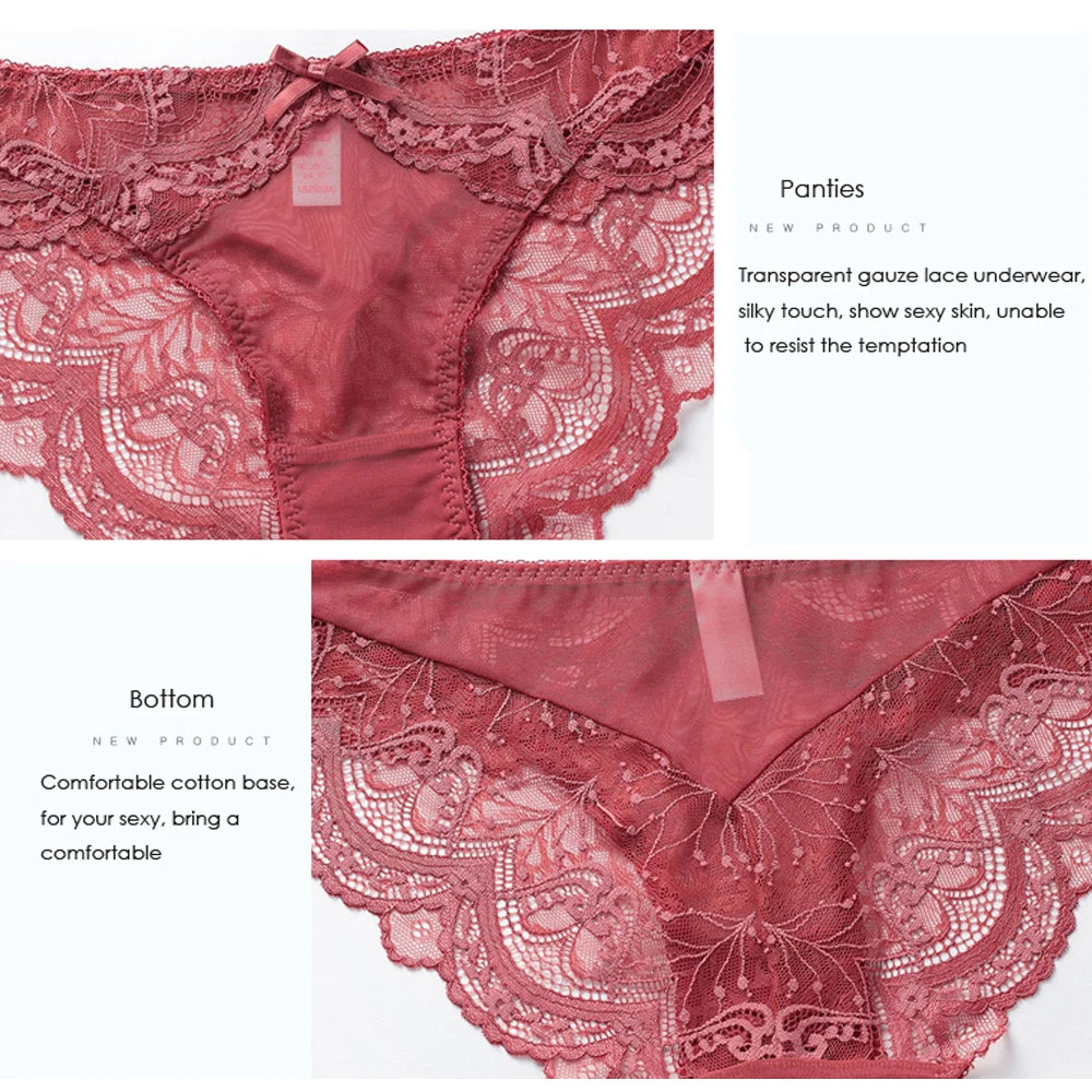 Ensemble de soutien-gorge et culotte Fine en dentelle grande taille pour femmes