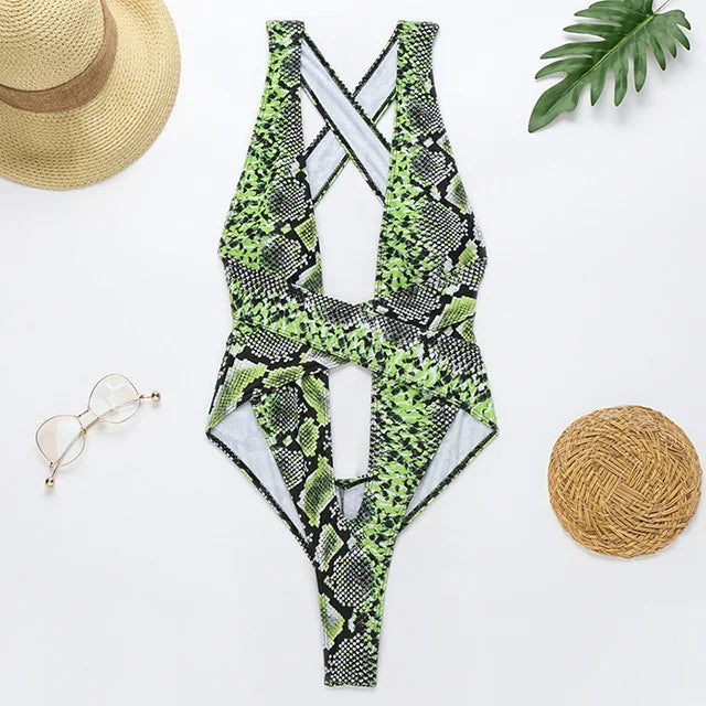 Maillot de bain une pièce dos nu pour femmes