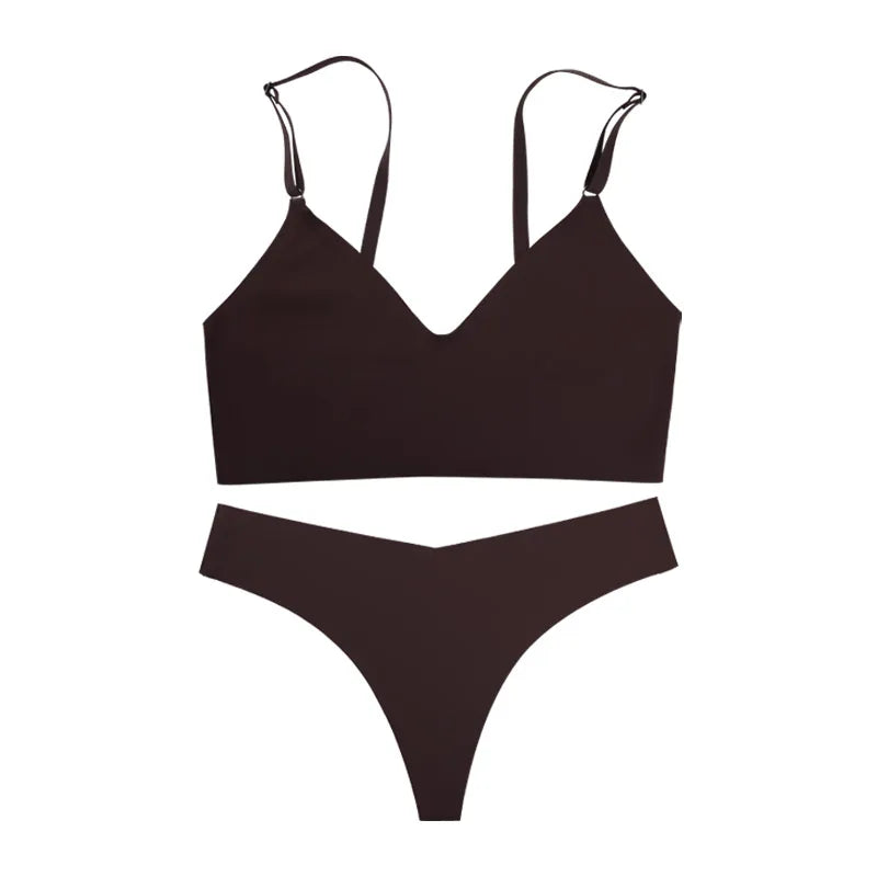 Ensemble de sous-vêtements sans couture soutien-gorge et string pour femmes