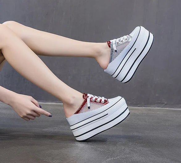 Baskets en cuir véritable pour femmes