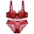 Ensembles de soutien-gorge ultra-mince et culotte à fleurs transparentes pour femmes