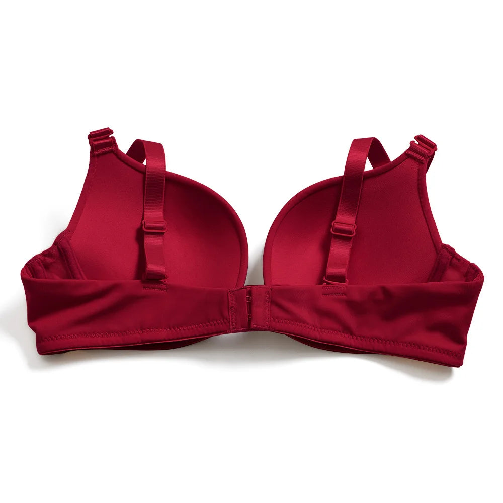 Soutien-gorge push-up rembourré à décolleté plongeant pour femmes