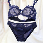 Ensemble de soutien-gorge push-up et culotte en dentelle pour femmes