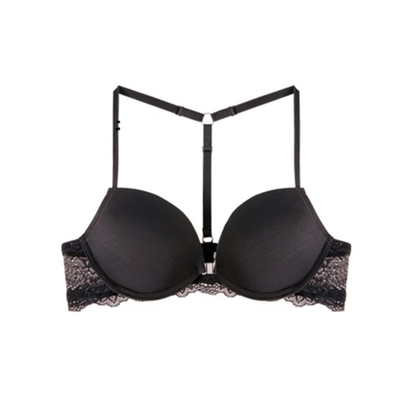Ensemble soutien-gorge Push Up avec boucle avant et sangle d'épaule et culotte pour femmes