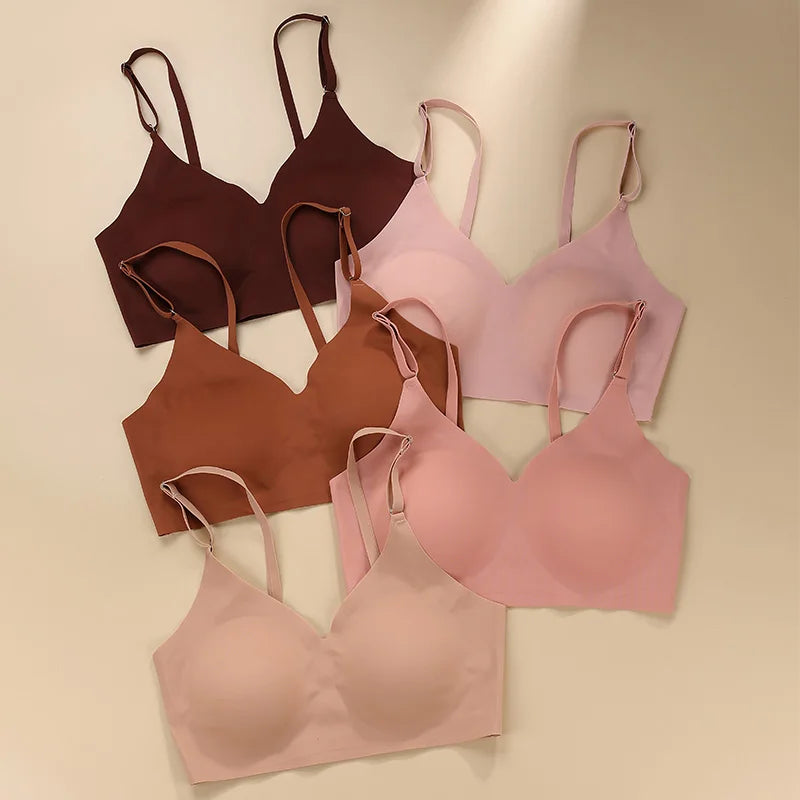 Soutien-gorge sans couture sans fil Push Up pour femmes