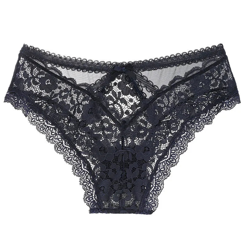 Culotte sexy transparente ajourée en dentelle pour femmes
