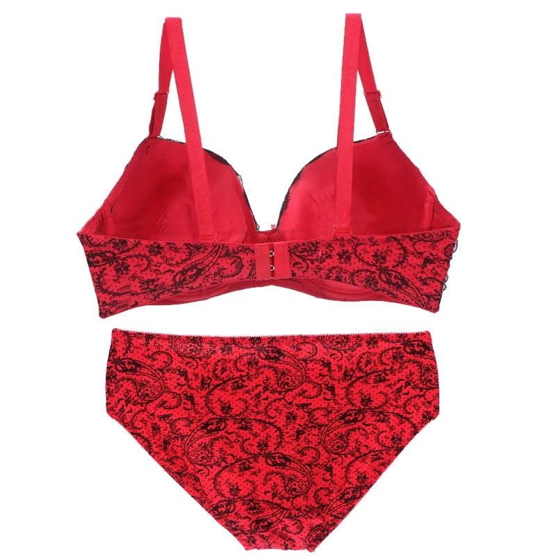 Ensemble soutien-gorge Push Up avec culotte assorti pour femmes