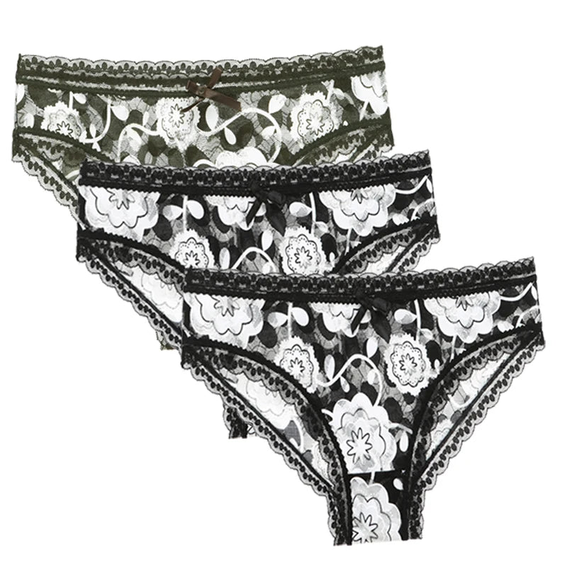 Lot de 3 Culottes Femme – Motifs Floraux