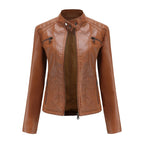 Veste en cuir PU pour femmes