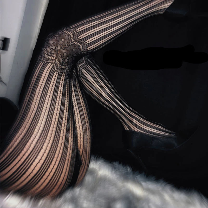 Collants résille grande taille pour femmes