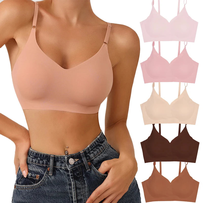 Soutien-gorge sans couture sans fil Push Up pour femmes