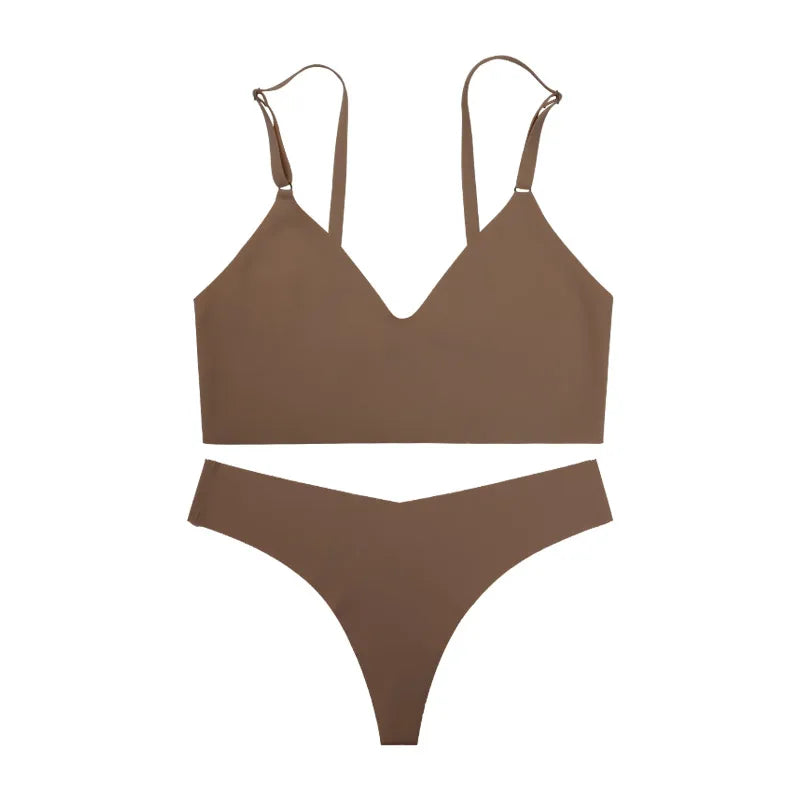 Ensemble de sous-vêtements sans couture soutien-gorge et string pour femmes
