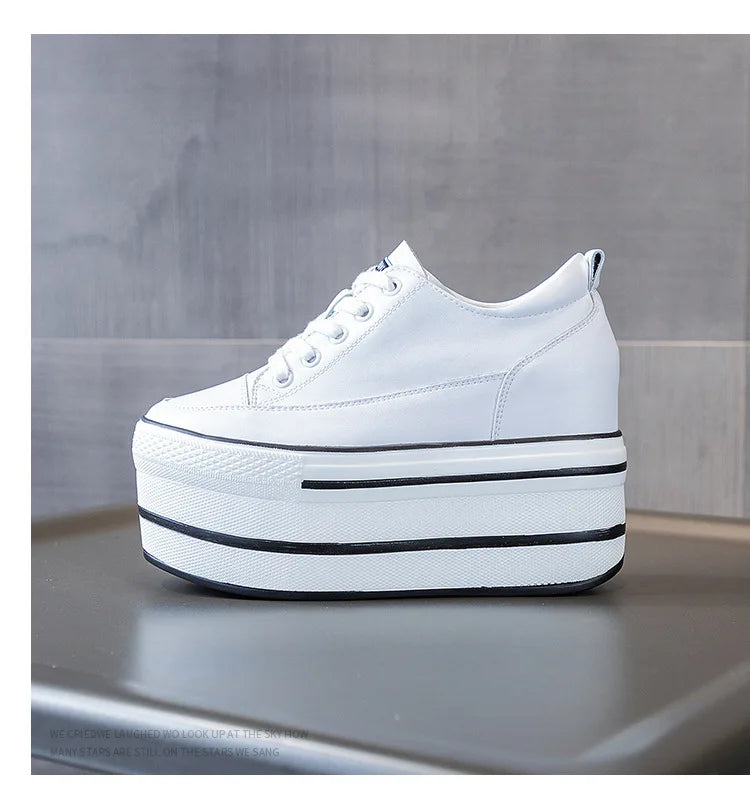 Baskets en cuir véritable souple pour femmes