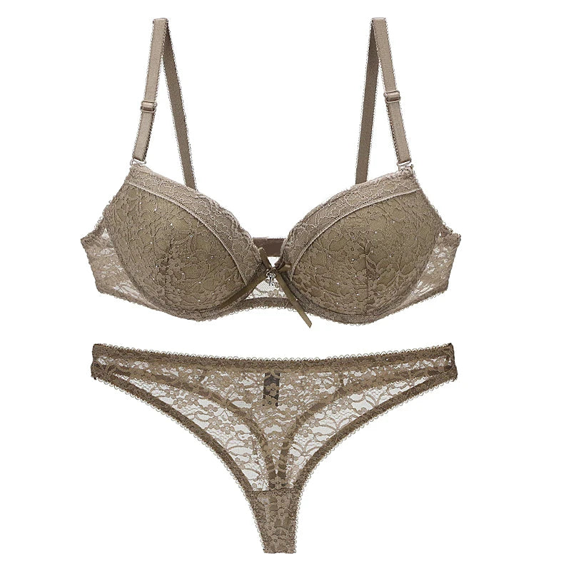Ensemble de soutien-gorge Push Up en dentelle pour femmes