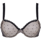 Soutien-gorge non rembourré à armatures et dentelle transparente pour femmes