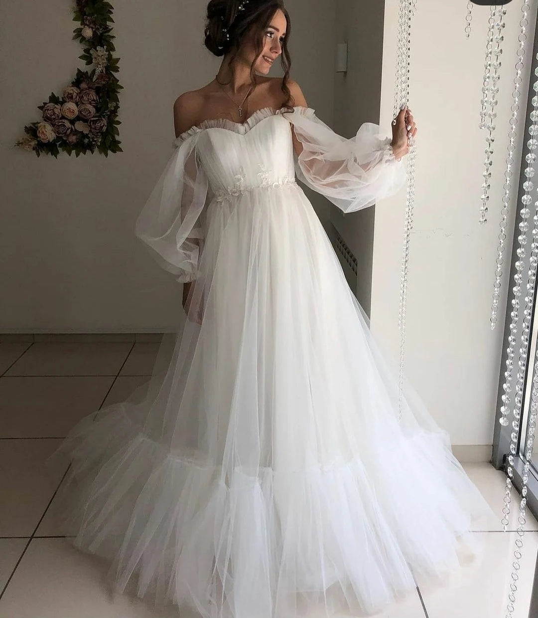 Robe de soirée longue en Tulle  pour femmes