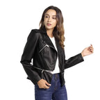 Veste en similicuir PU pour femmes