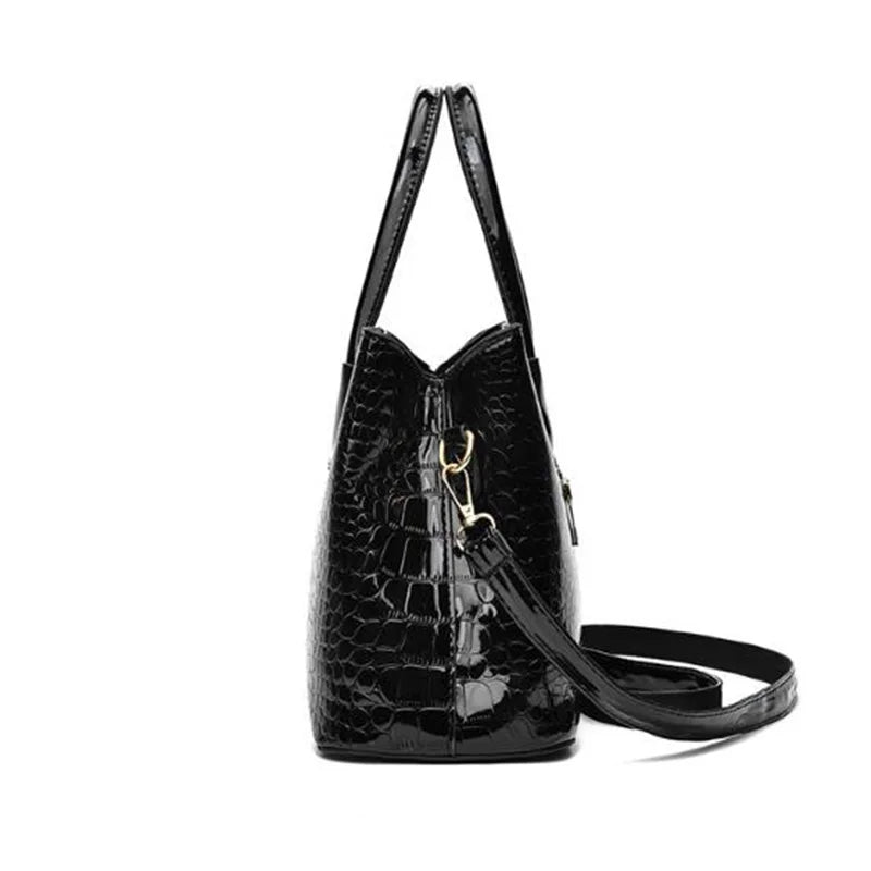 Sac à bandoulière en cuir PU verni pour femmes