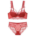 Ensemble soutien-gorge Push Up et culotte en dentelle pour femmes