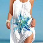 Robe de plage imprimée étoile de mer pour femmes