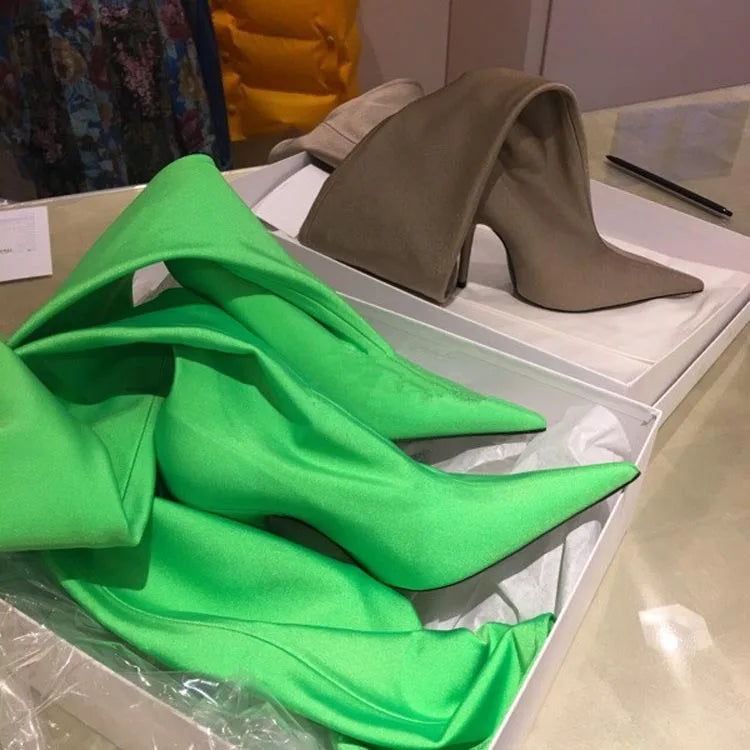 Bottes élastiques à talons hauts pour femmes