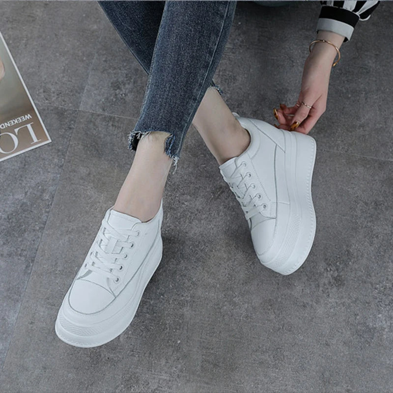 Baskets en croûte de cuir pour femmes