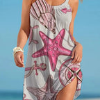 Robe de plage imprimée étoile de mer pour femmes