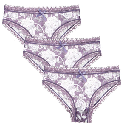 Lot de 3 Culottes Femme – Motifs Floraux