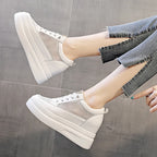 Baskets décontractées en cuir véritable pour femmes