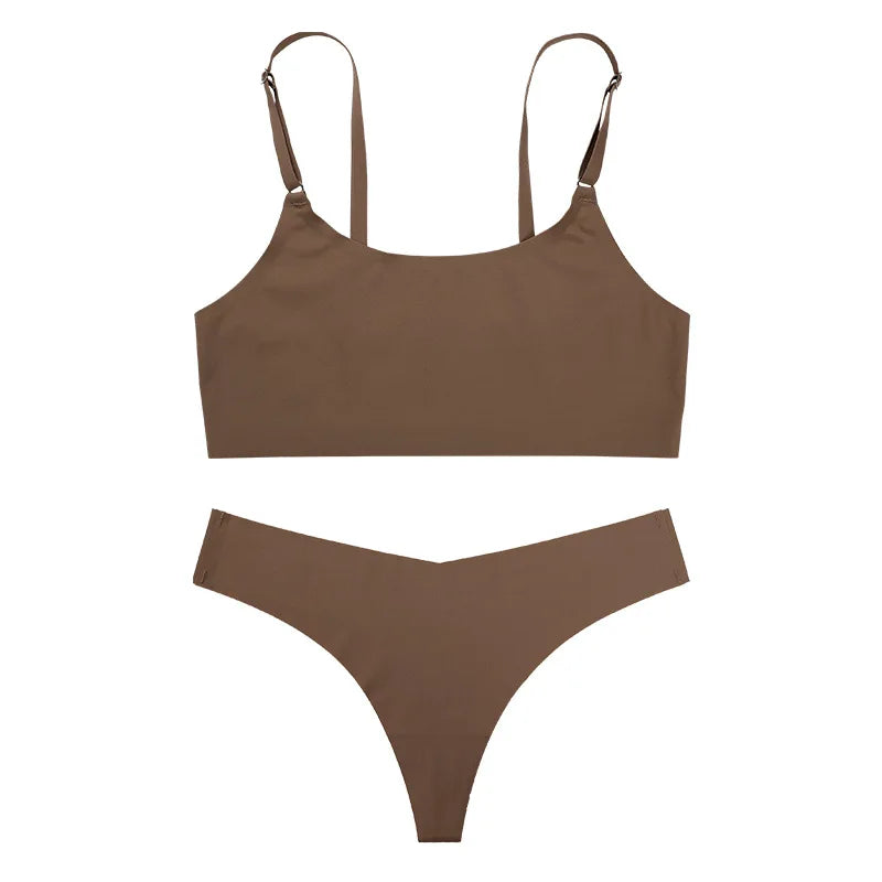 Ensemble de soutien-gorge sans couture et culotte sans fil pour femmes