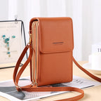Sac à main pour téléphone portable à écran tactile en cuir souple pour femmes
