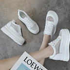 Baskets en croûte de cuir pour femmes