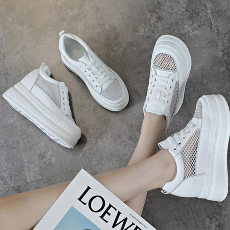 Baskets en croûte de cuir pour femmes