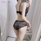 Ensemble soutien-gorge ultra-mince transparent avec broderie pour femmes