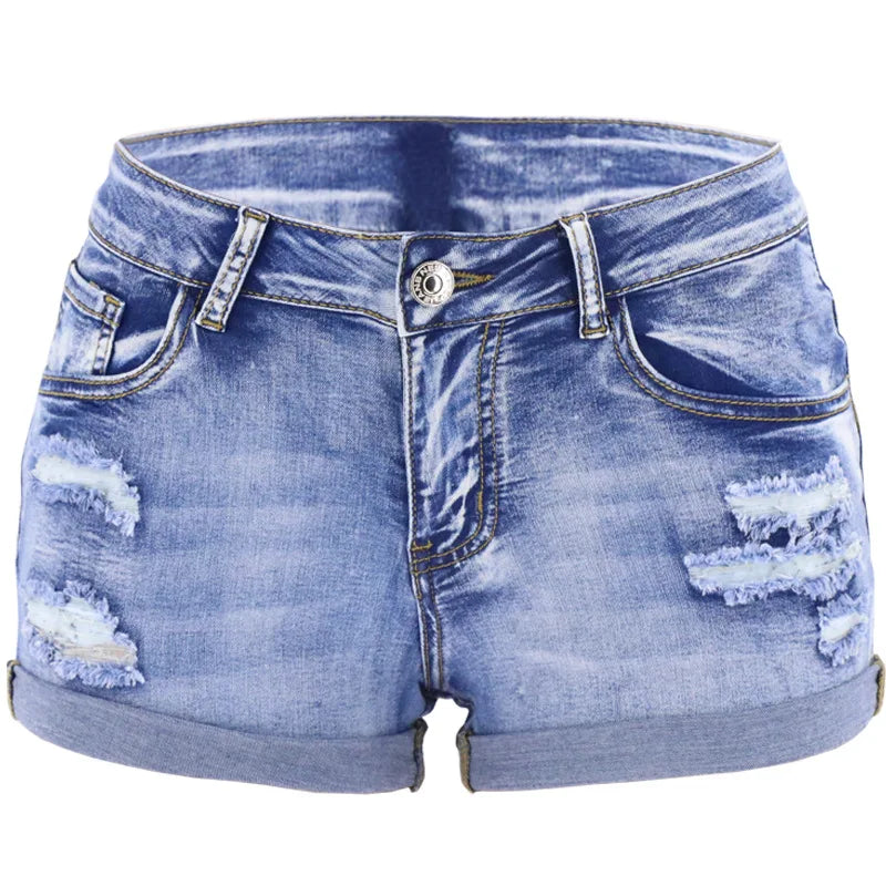 Short déchiré en jean pour femmes