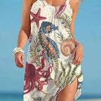 Robe de plage imprimée étoile de mer pour femmes