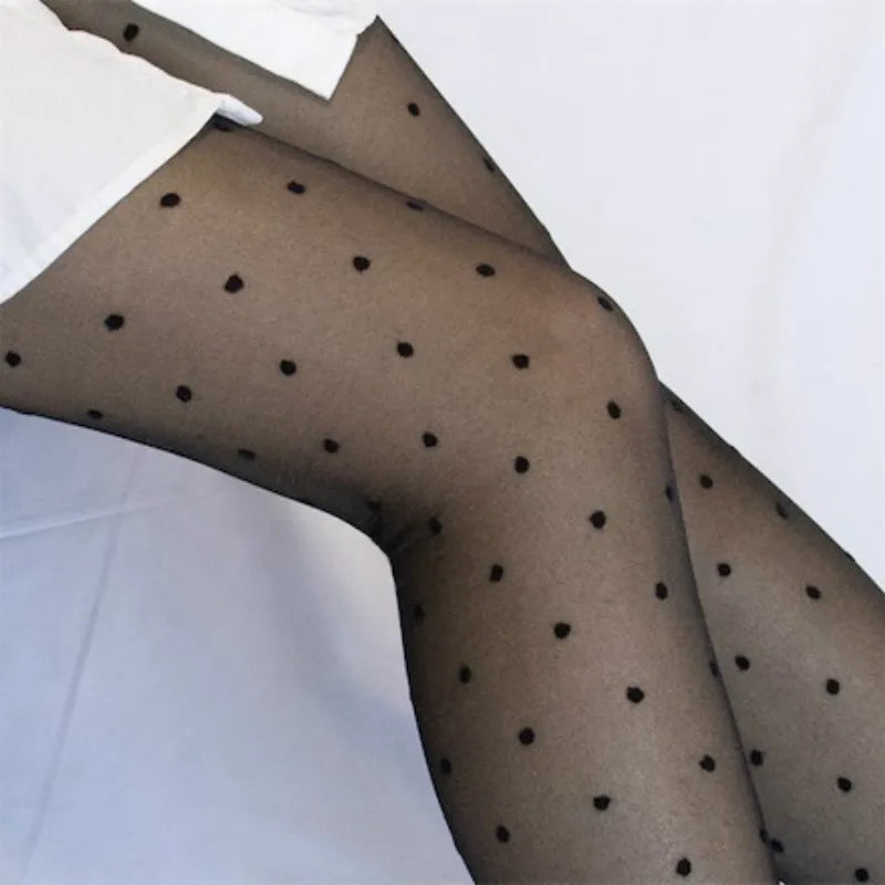 Collants classiques à pois pour femmes