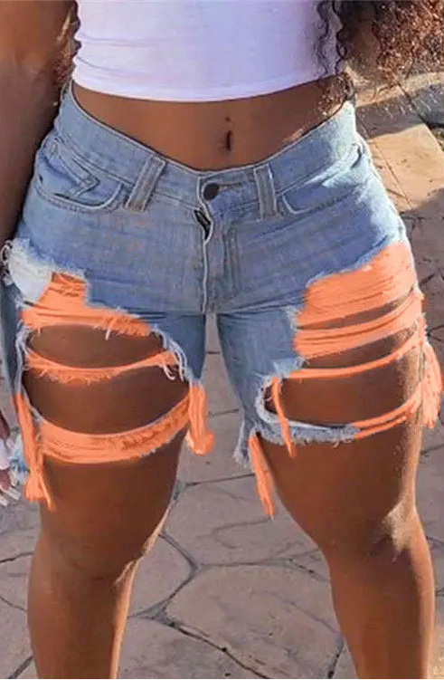 Shorts en jean déchirés pour femmes