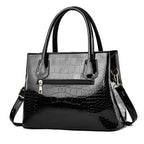 Sac à bandoulière en cuir PU verni pour femmes