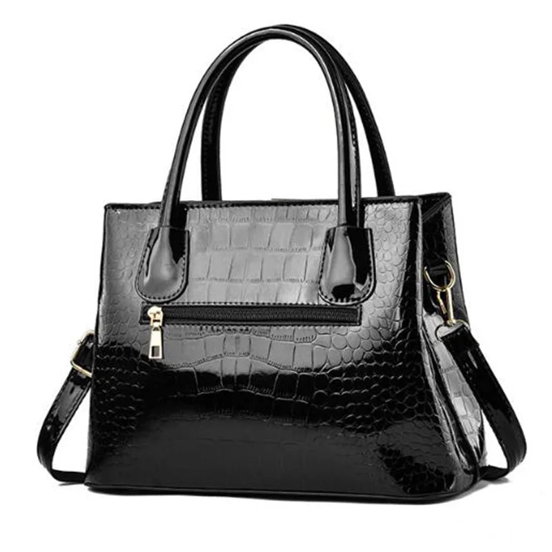 Sac à bandoulière en cuir PU verni pour femmes