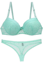 Ensemble soutien-gorge et culotte brodées en dentelle pour femmes
