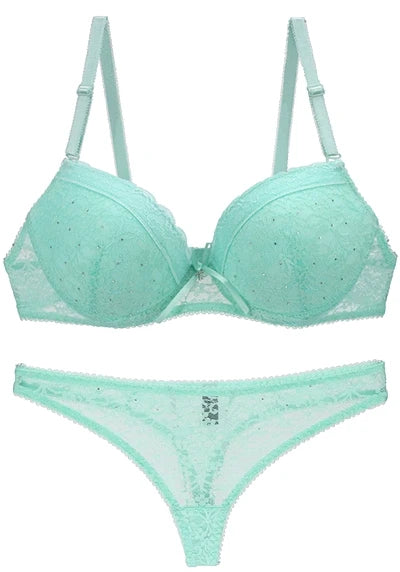 Ensemble soutien-gorge et culotte brodées en dentelle pour femmes