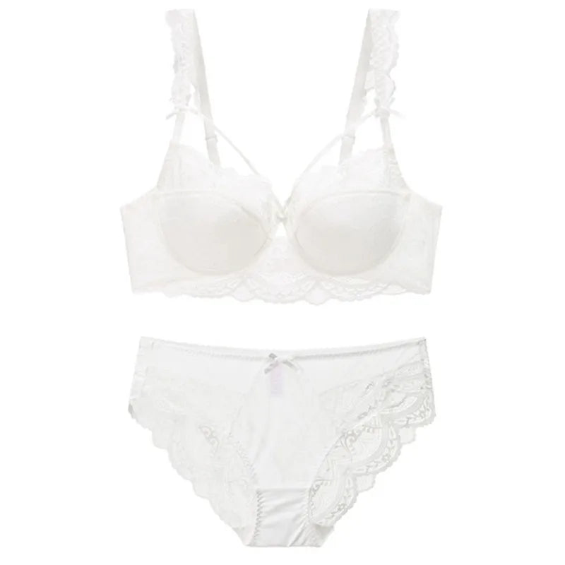 Ensemble soutien-gorge Push Up et culotte en dentelle pour femmes